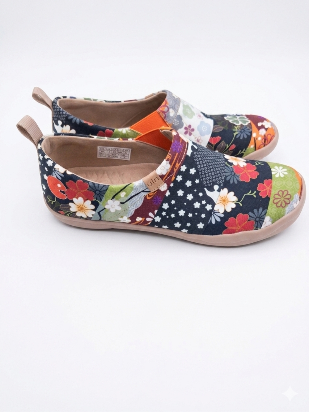 UIN Toledo Floral Patchwork Slip On Shoes Womens Size 10 Multicolor Art Twee